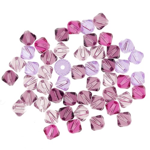 Mix of PureCrystal 5328Crystal Bicones 4mm Purple x50
