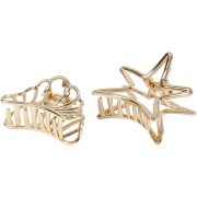 Crocodile hair clips - Shell and star shape - Gold Tone x2