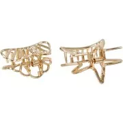 Crocodile hair clips - Shell and star shape - Gold Tone x2