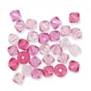 Mix of PureCrystal 5328 Crystal Bicones 3mm Rose x50