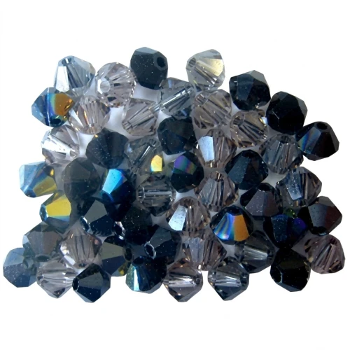 Mix of PureCrystal 5328 Crystal Bicones 3mm Black x50