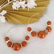 8mm Opaque resin bead - Coral x1