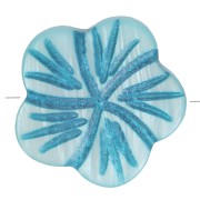 Mother-of-Pearl Flowers 15mm Turquoise x4|raw }}
