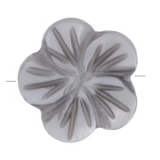 15mm Mother-of-Pearl Flowers - Grey x4