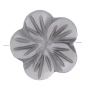 15mm Mother-of-Pearl Flowers - Grey x4