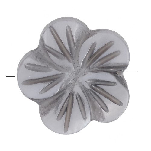15mm Mother-of-Pearl Flowers - Grey x4
