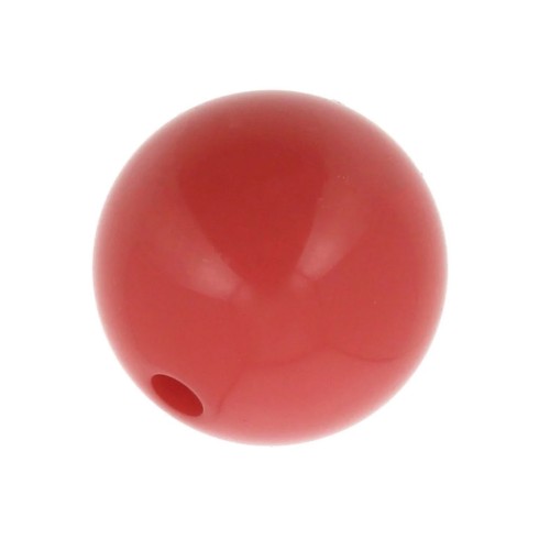 14mm Opaque resin bead - Red coral x1