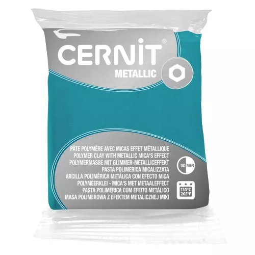Metallic Cernit Polymer clay - Turquoise (n°676) 56gr x1