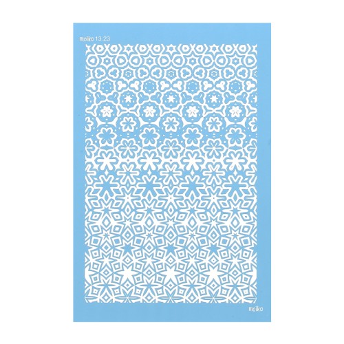 74x105mm Moiko Silk Screen for polymer clay - Flowers 13.23 x1