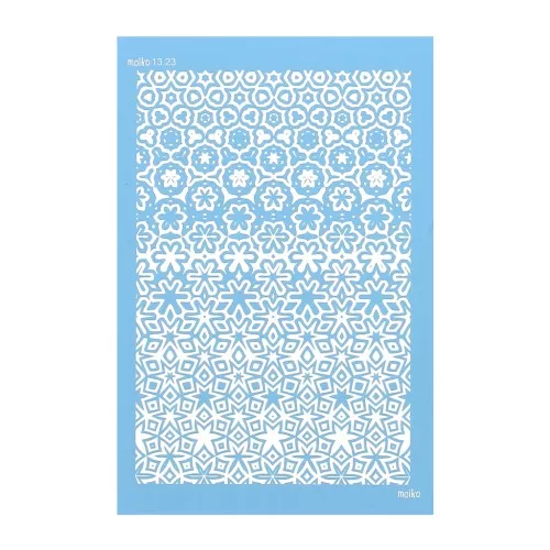 74x105mm Moiko Silk Screen for polymer clay - Flowers 13.23 x1
