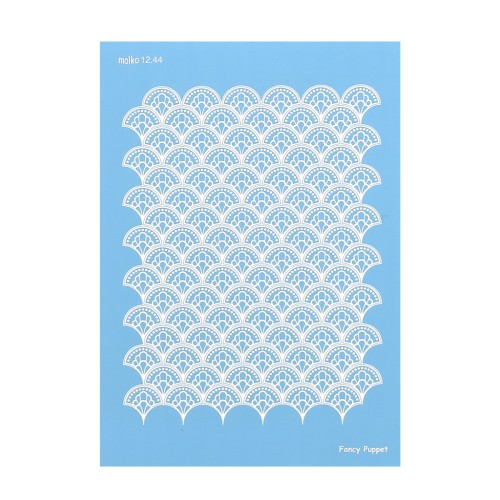 74x105mm Moiko Silk Screen for polymer clay - Fan pattern 12.44 x1