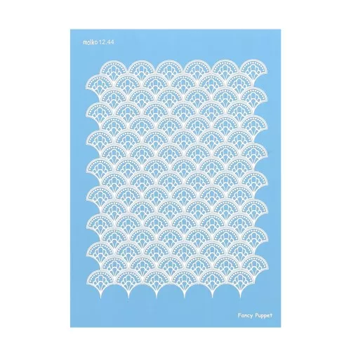 74x105mm Moiko Silk Screen for polymer clay - Fan pattern 12.44 x1