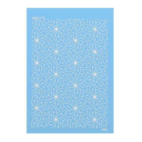74x105mm Moiko Silk Screen for polymer clay - Flowers 12.34 x1