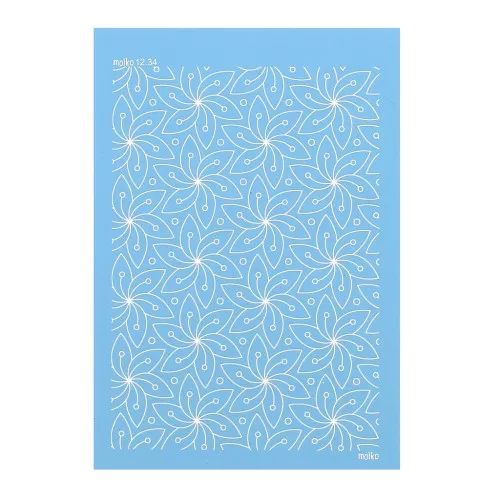 74x105mm Moiko Silk Screen for polymer clay - Flowers 12.34 x1