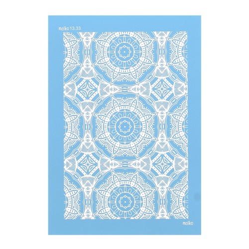 74x105mm Moiko Silk Screen for polymer clay - Indian Mandala 13.33 x1
