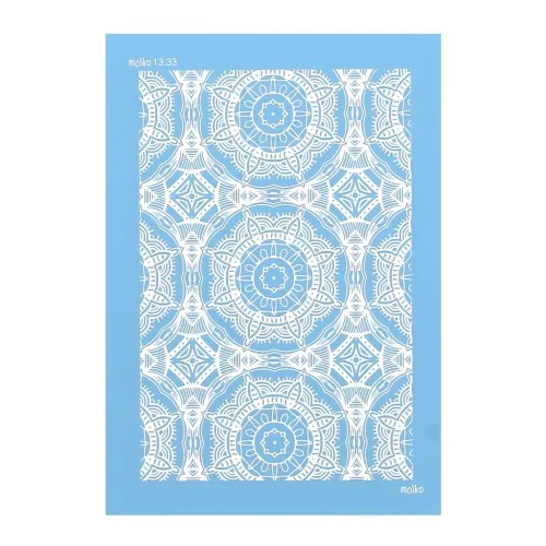 74x105mm Moiko Silk Screen for polymer clay - Indian Mandala 13.33 x1