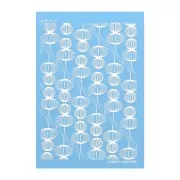 74x105mm Moiko Silk Screen for polymer clay - Lanterns Caroline Cornic x1