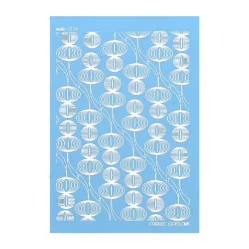 74x105mm Moiko Silk Screen for polymer clay - Lanterns Caroline Cornic x1