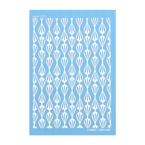 74x105mm Moiko Silk Screen for polymer clay - Elongateed Shell Caroline Cornic x1