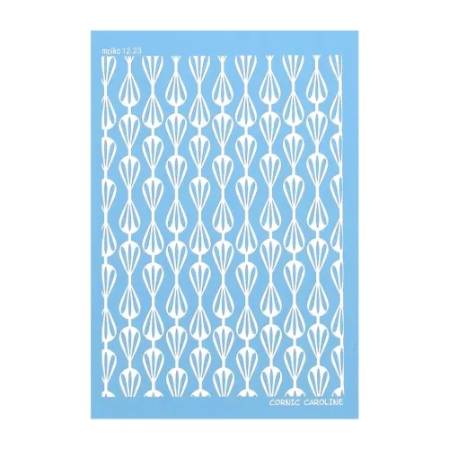 74x105mm Moiko Silk Screen for polymer clay - Elongateed Shell Caroline Cornic x1