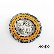 74x105mm Moiko Silk Screen for polymer clay - Elongateed Shell Caroline Cornic x1