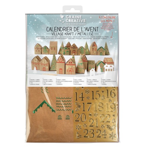 DIY Advent calendar - Kraft Village - Metallized x1