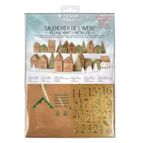 DIY Advent calendar - Kraft Village - Metallized x1