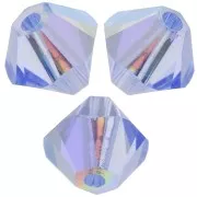 PureCrystal 5328 Crystal Bicones 4mm Light Sapphire AB x50
