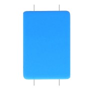 11x8mm Rectangle shape rubber effect zamac bead - Blue x1
