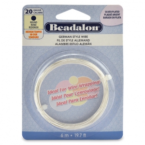0.81 mm Round Copper Wire - German Style Wire - Silver-Plated x 6 m