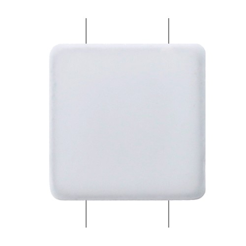 8x8mm Tila bead shape rubber effect zamac bead - White x1