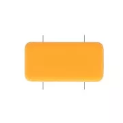 8x4mm Half Tila bead shape rubber effect zamac bead - Mustard x1