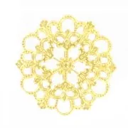 Filigree round finding 25mm fine Gold plated x1