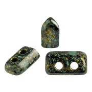 2x5mm Piros® Glass beads by Puca® - Metallic Mat Green Spotted x10g|raw }}