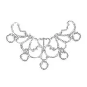 Filigree spacer 27x20mm Silver tone x1