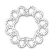 Filigree round finding 19mm Silver tone x1