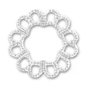 Filigree round finding 19mm Silver tone x1