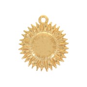 19x17mm Zamac sunflower pendant - Fine Gold Plated x1