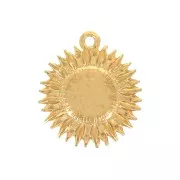 19x17mm Zamac sunflower pendant - Fine Gold Plated x1