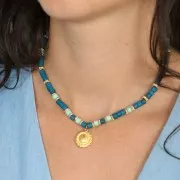 19x17mm Zamac sunflower pendant - Fine Gold Plated x1