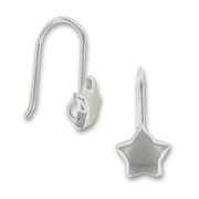 925 Sterling Silver Stars Earwires 18mm x2|raw }}