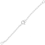 5 mm spring clasp and safety chain - 925 Sterling Silver x1
