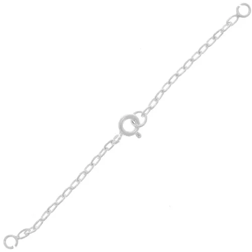 5 mm spring clasp and safety chain - 925 Sterling Silver x1