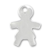 925 Sterling Silver girl charm to engrave 12mm x1|raw }}