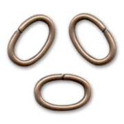 Jumprings open oval 9.5x6.4x1.2mm Old copper tone x25|raw }}
