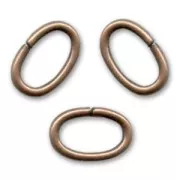 Jumprings open oval 9.5x6.4x1.2mm Old copper tone x25