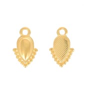13x8mm Mini drop charm - ethnic - Fine Gold Plated x1|raw }}