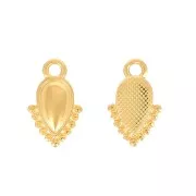 13x8mm Mini drop charm - ethnic - Fine Gold Plated x1