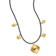 13x8mm Mini drop charm - ethnic - Fine Gold Plated x1