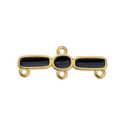 11x30mm 4-ring bar Connector - Fine Gold Plated - Black x1|raw }}